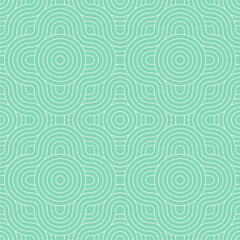 Obraz premium Chinese and Japanese seamless pattern on retro color background. Geometric rounded shape and swirl texture for background.