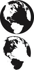 globo con mappa vettoriale del continente americano in bianco e nero © Biagio Alessandro