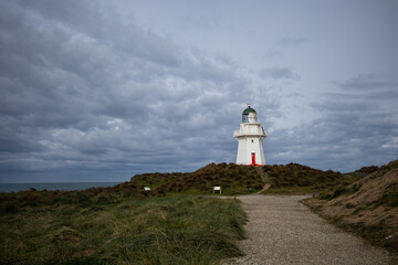 Fototapeta na wymiar Waipapa Point Lighthouse, South Island of New Zealand