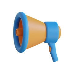 3D Model of Blue Megaphone with Compact and User-Friendly Design. Blue 3D Megaphone with Clear Sound.
3d illustration, 3d element, 3d rendering. 3d visualization isolated on a transparent background