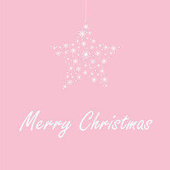 Obraz na płótnie Canvas merry christmas star creative design decoration art pink background card illustration eps 10 