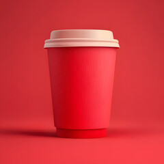 Coffee plastic red cup empty mockup template