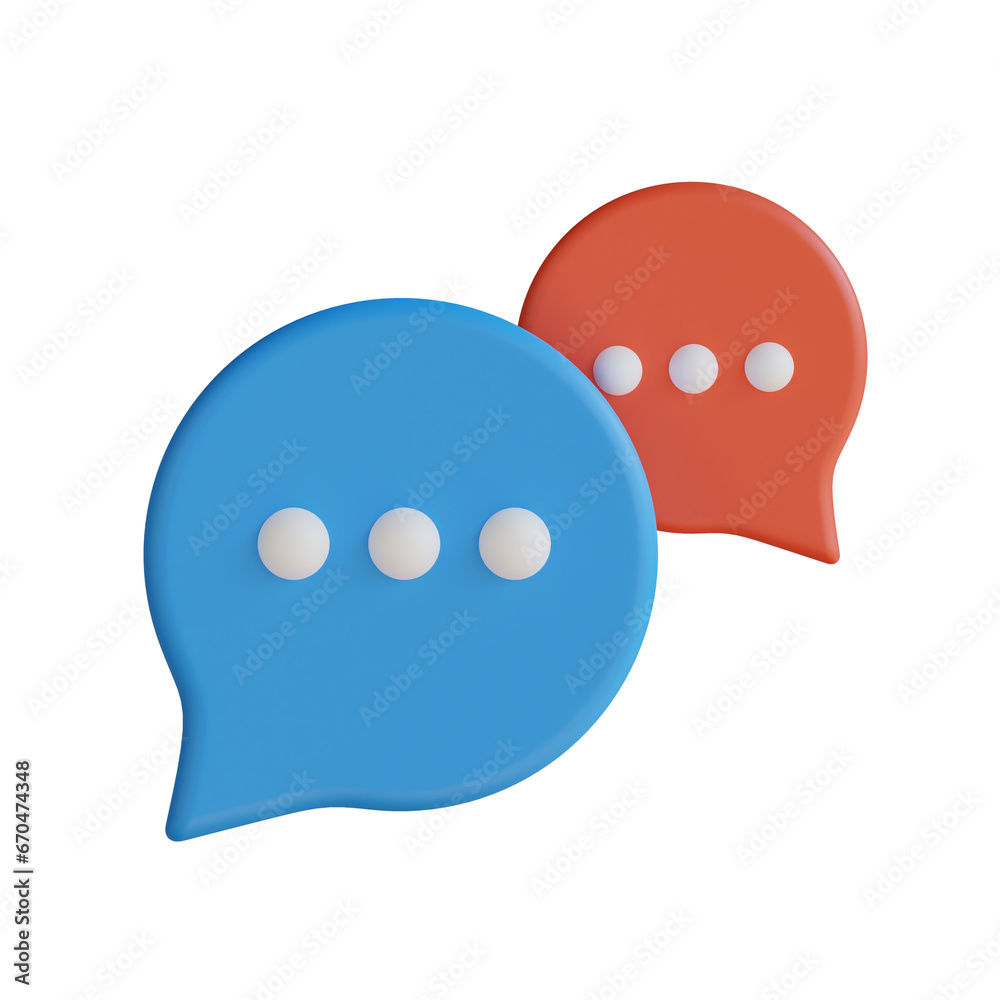 Poster 3d model of chat with a simple interface for smooth communication. 3d illustration, 3d element, 3d r