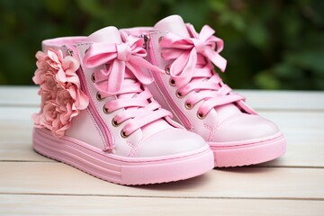 illustration of shoes pink for girl, Generative ai