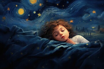 Starry Night Lullaby. - obrazy, fototapety, plakaty