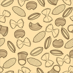 Italian Pasta seamless pattern. Vector illustration