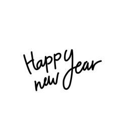 Fototapeta na wymiar Happy New Year script text hand lettering