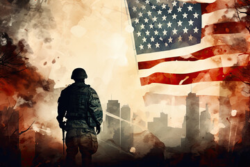 veterans day background, poster, banner - obrazy, fototapety, plakaty