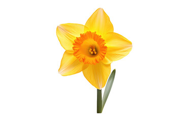 Spring Bright Daffodil Flowers Bloom on Transparent background