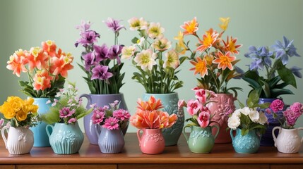 colorful tulips in a vase   generated by AI tool 