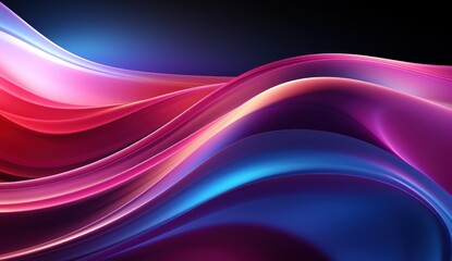 Obraz premium 3d wave of colored violet rays, wallpaper, illustration, background