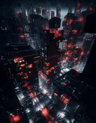 Futuristic cyberpunk urban cityscape, Neon Lights, 
