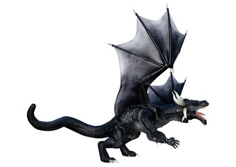 Naklejka premium 3D Rendering Fairy Tale Dragon on White