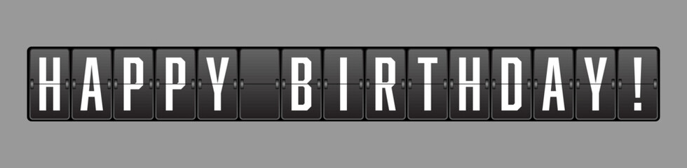 inscription Happy Birthday on the panel of the electronic scoreboard. Illustration for banners, greetings and creative design © Pavel
