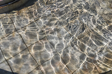 Water texture, close-up from the fountain