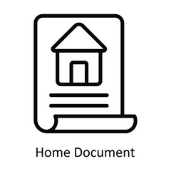 Home Document  vector outline Design illustration. Symbol on White background EPS 10 File 