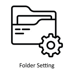 Folder Setting vector outline Design illustration. Symbol on White background EPS 10 File 