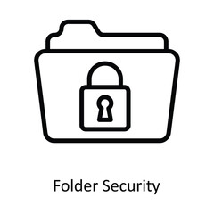 Folder Security vector outline Design illustration. Symbol on White background EPS 10 File 