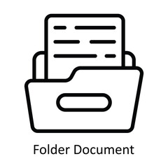 Folder Document vector outline Design illustration. Symbol on White background EPS 10 File 