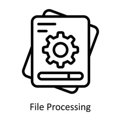 File Processing vector outline Design illustration. Symbol on White background EPS 10 File 