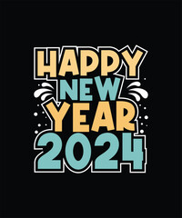 Naklejka na ściany i meble HAPPY NEW YEAR 2024 Pet t shirt design 