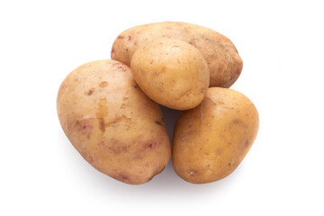 New potato isolated on white background close up