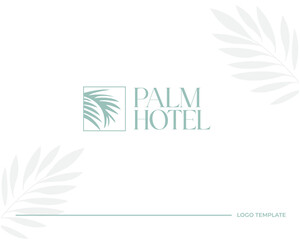 Fototapeta na wymiar The palm resort logo design is simple and elegant