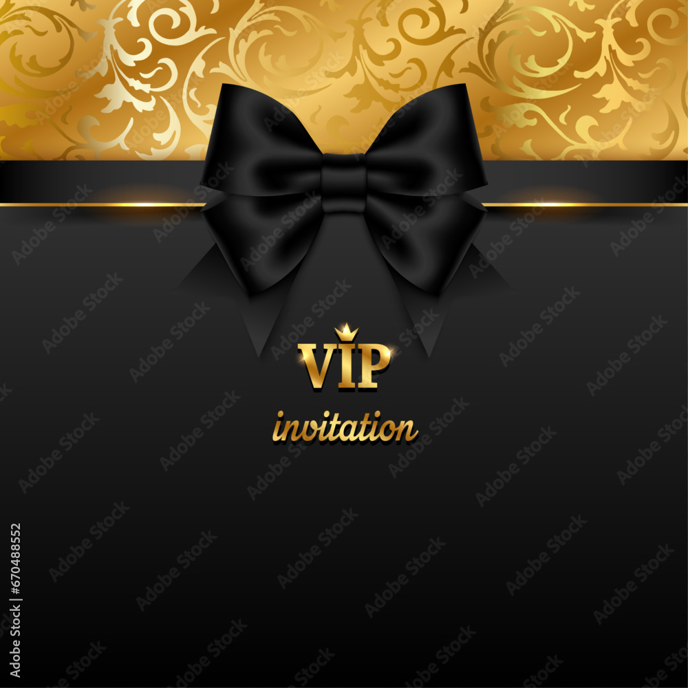 Poster vip invitation with gold elements - Posters