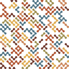 Seamless multicolor metaball conection, abstract background, connected dots, vector design