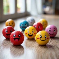 Emoticons with smiling, happy and happy facial expressions with cute characters in garden backgrounds and plain elegance, good for wallpaper, blogs, advertisements, products etc. Generative Ai Image