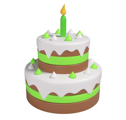 happy birthday cake Candle 3D