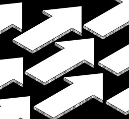 white arrow isolated on  black background logo icon illustration 