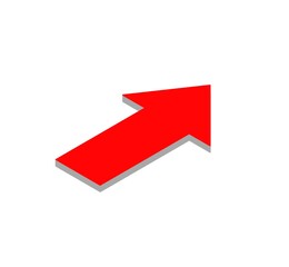 red arrow on white background logo icon illustration 