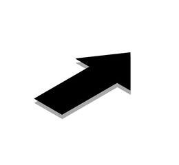 black arrow isolated on white logo icon illustration 