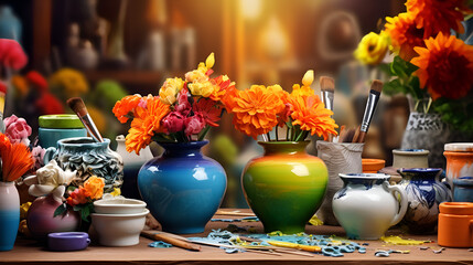 still life with flowers