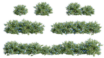 set of shrubs, 3D rendering with transparent background, for illustration, digital composition, architecture visualization © ANDRIBENKY