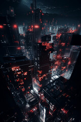 Futuristic cyberpunk urban cityscape, Neon Lights, 
composition