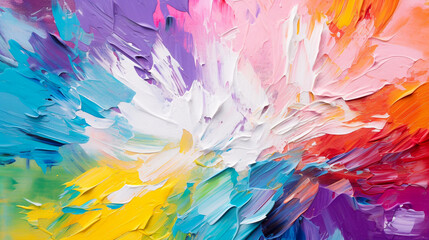 Abstract background with brush strokes of multicolored paint, oil or acrylic paint texture