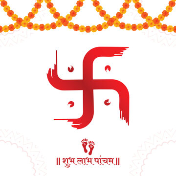 Happy shubh labh pancham creative sathiya design greeting background design