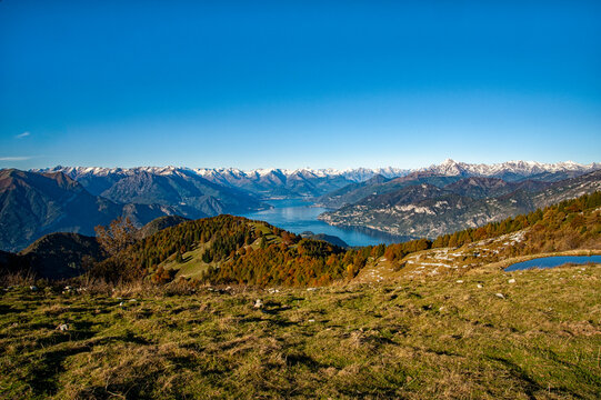 Landscape of Lake Como from San Primo mountain