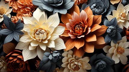 Seamless pattern floral background.  Generative AI