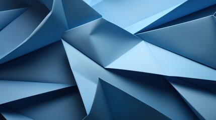 Abstract blue origami background. 3d rendering, 3d illustration. Generative AI