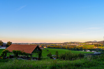 Fototapeta na wymiar Le Mouret Fields, Switzerland