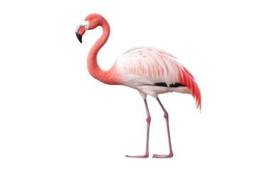 Pink Flamingo Bird Species on isolated background