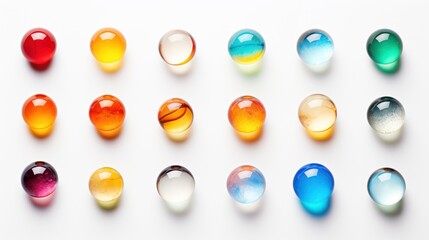 Set of multicolored easter eggs isolated on white background. Generative AI