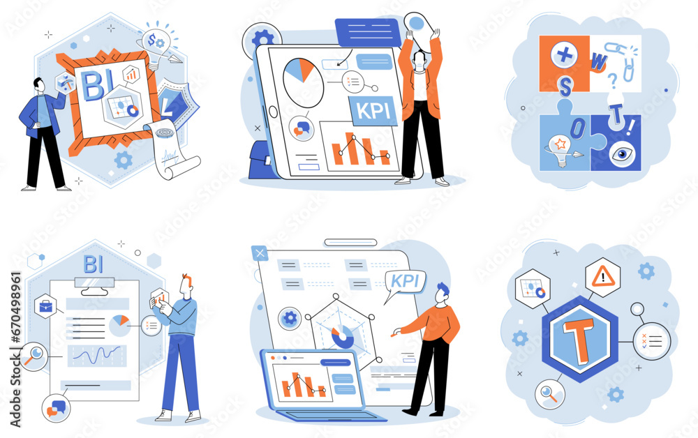 Fototapete analysis tool. business intelligence. vector illustration analysis tools serve as metaphor for under