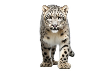 Snow Leopard Serenity Cute 3D Pose in Winter Wonderland