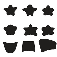 random shapes. Organic black blobs of irregular shape. Abstract blotch, inkblot and pebble silhouettes, elements water forms creative minimal bubble stone vector set