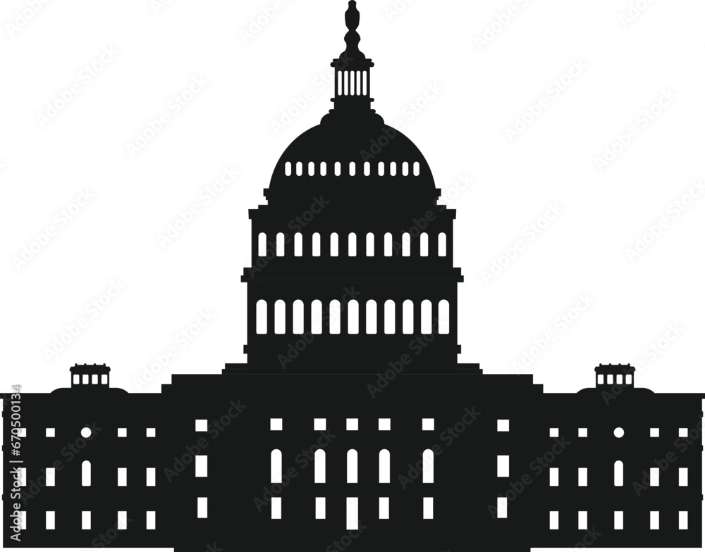 Wall mural vector  icon of capitol building washington dc american congress