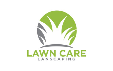 landscape logo for lawn or gardening business design template	
